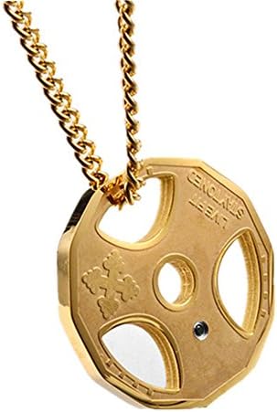 LANHI Gym Sports Fitness Necklace Dumbbell Weight Plate Barbell Chain Charm Pendant