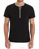 Yidarton Mens T-Shirts Casual Slim Fit Short Sleeve Henley Shirt