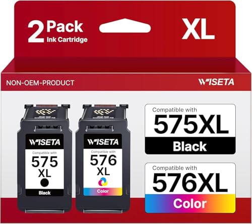 575XL 576XL Printer Cartridges PG-575XL CL-576XL Compatible with Canon 575 XL 576 XL Compatible with Canon PIXMA TS3550i TS3551i TS3750i TS3751i TS3752i TR4755i TR4750i TR4751i (575 576 Colour)