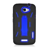 Aimo Wireless HTCONEXPCMX002S Guerilla Armor Hybrid Case with Kickstand for HTC One X - Retail Packaging - Black/Blue