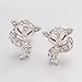 Platinum Plated Earrings AAA Zirconia Push Back Sugar Glider .52
