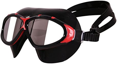 JIEJIA Swim Mask for Men Women Black Color Silver Plated PC Anti-fog Lens with Adjustable Liquid Silicone Strap Crystal Clear Visual Effect