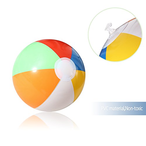image for Lumiparty Beach Balls [12 Pack], Inflatable Beach Balls Bulk, Pool Bea