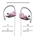Bluetooth Headphones, NENRENT Q12 Wireless Bluetooth Headsets with Built in Mic, Hands Free Call, Stereo Sound, Sweatproof, Secure Fit, Sport Earphones for Running Gym Workout (Rose Gold)