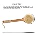 Pretty See Bath Body Brush Boar Bristles Exfoliating Body Massager with Long Wooden Handle for Dry Brushing and Shower