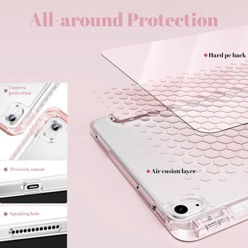 Vurtboly Case Compatible with iPad (A16) 11th Generation 11“2025/ 10th Generation 10.9" 2022 with Pencil Holder, 6-in-1 Y-Shaped Trifold Stand, Slim Acrylic Hard Shell Back Protective Cover