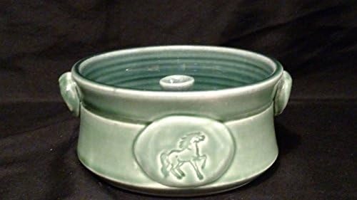 Pottery Monkey Bread Pot with horse medallion