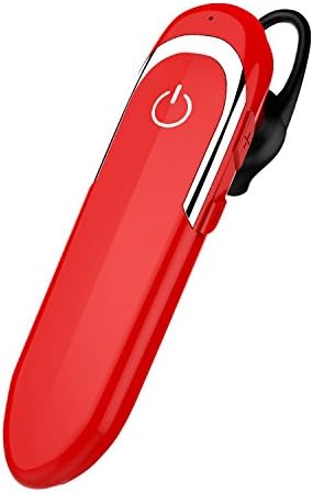 BORUL Wireless Bluetooth Headphones with Microphone Noise Cancelling Single HD Stereo Sweatproof Earbuds Headsets Voice Prompt for Easy Hands-Free Calling and Battery Indicator (Red)