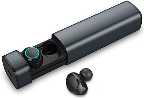 Genso True Wireless Stereo In-Ear Earbuds Bluetooth (V4.2) Built-In Mic, Come with Portable Charging Case (800mAh) for iPhone and Android Device, Noise Canceling Touch Control Earphones (Gray)