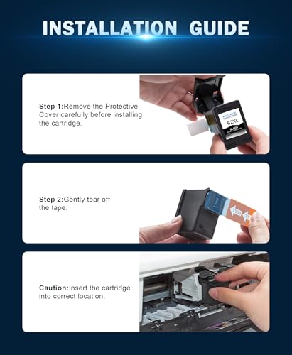 HALLOLUX 62XL Black Compatible for HP 62 Printer Cartridges 62 XL, for HP Envy 5540 Printer Cartridges 7640 5544 5545 5548 5640 5646, for HP OfficeJet 5742 5740 5744 200 250 258 Printer (Pack of 2)