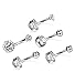 THUNARAZ 5pcs Stainless Steel Belly Button Ring for Women Crystal CZ Ball Screw Navel Bars 5 White