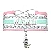 HHHbeauty Mermaid Slap Bracelet Jewelry Infinity Love Leather Mermaid Gifts Mermaid Jewelry Bracelet Gifts For Adult Mermaid Lovers, Party, Celebration (Pink Silver and Mint Green)