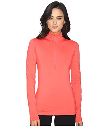 Nike Womens Pro Warm L/S Top (S, Ember Glow/Bright Citrus)