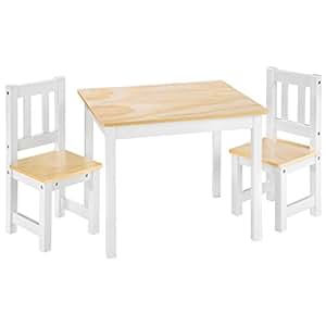TecTake Conjunto de muebles mesa y 2 sillas para niños infantieles