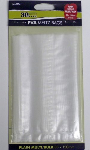 30 Plus PVA MELTZ BAGS PLAIN MULTI / BULK 85mm x 150mm Bag of x 20 1934 by 30Plus