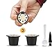 i Cafilas Reusable Capsules Refillable Coffee Capsule Filter Compatible With Nespresso coffee machines with Coffee Spoon brush (Gold)