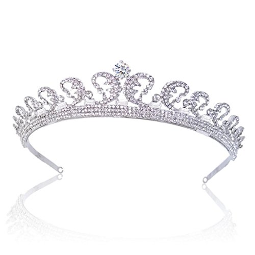 EVER FAITH Princess Inspired Royal Wedding Hair Crown Tiara Clear Austrian Crystal