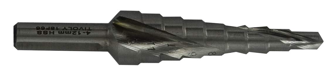 HSS Conical Step Drill Bit Spiral Flutes Diameter 4>12 mm