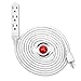 NEW! Electes 15 Feet 3 Grounded Outlets Extension Cord with Foot Switch and Light Indicator, 16/3, White - UL Listed