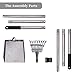 TNELTUEB Dog Pooper Scooper, Metal Pet Poop Tray and Rake with Long Stainless Handle Best Bin with Rake for Large Dog