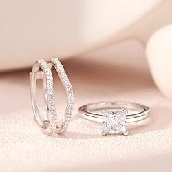 SHELOVES Princess CZ Wedding Ring Guard Rings