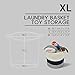 sweetplus Foldable Cotton Rope Basket Laundry Basket - Woven Toy Bin Blanket Storage Basket - Cotton Rope Baskets Organizer Nursery Hamper with Various Handle (Navy, XL)