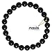 Natural Genuine Black Onyx Beads, maxin Bling Jewelry 8MM Semi-Precious Gemstones elastic Bracelet,Unisex