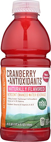 Whole Foods Market, Cranberry + Antioxidants Naturally Flavored Nutrient Enhanced Water Beverage, 20 fl oz