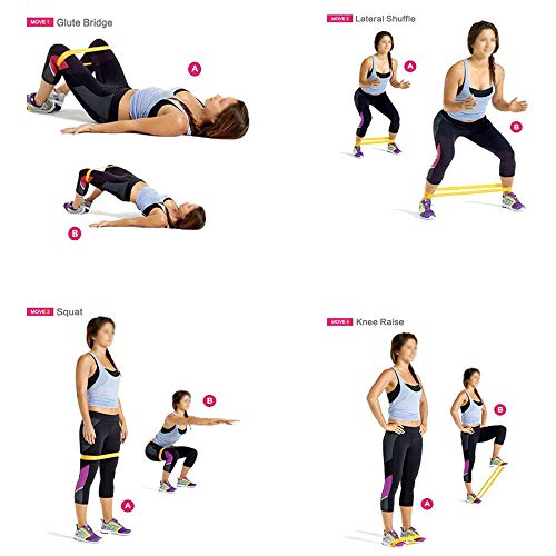 Resistance Bands for Legs and Butt BST Power 12 Inch Resistance Loop Bands for Women and Men Stretching Fitness Bands for Home Working Out with Carry Bag ( 5 Pack)