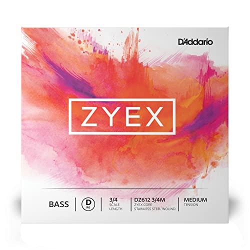 DAddario Zyex 3/4 Scale Medium Tension Bass Single D String