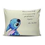 KEIBIKE Pillow Case Lilo and Stitch Ohana Means Family Personalized Rectangle Pillowcases Hot Decorative Throw Pillow Covers Cases Boudoir 12x16 Inches