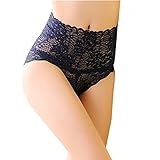 EZMBRAND Hipster 100% Cotton Lace Hollow Out High Waist no Trace Panties for Women