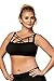 Womens Plus Size Athletic Seamless Strappy Detail Active Sports Bra Top 16/18 Black