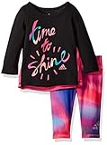 adidas Baby' Long Sleeve Top and Legging Set, Caviar Black, 6 Months