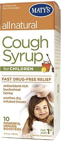 Maty's All Natural Cough Syrup Kids Caramel Banana Taste 4 OZ - Buy Packs and SAVE (Pack of 2)
