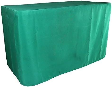 Doolova 6FT Fitted Jade Green Wholesale Polyester Table Cover Wedding Banquet Event Tablecloth
