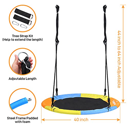 EagleStone ES14 40” Saucer Tree Swing for Kids Adults, Round Swing Set