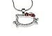 Embolden Jewelry Open Face Cat Red Iced Out Crystal Bow Pendant Necklace Gift for Hello Kitty Fan