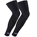 1 Pair Compression Leg Sleeve Non Slip Knee Long Sleeve Leggings for Shin Splints,Running,Medical Care,Travel,Pain Relief for Men and Women (Black, Large)