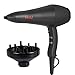 MHU Professional Infrared Ionic Hair Dryer,Smoothing Concentrator and Volumizing Diffuser,2 Speed 3 Heat and Cool Setting,AC Motor and 2.65 Meter Salon Cable,Powerful Blow Dryer 1875W, Black