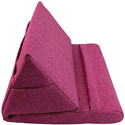 YongYI Tablet cushion, Foldable Stylish Tablet Holder Stand Lightweight Bracket Durable Foam Cushion for Bed/Book/iPad/iPhone/Samsung Galaxy (Rose Red)