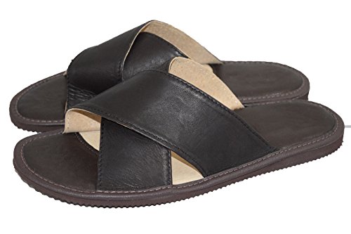 mens leather flip flops size 14