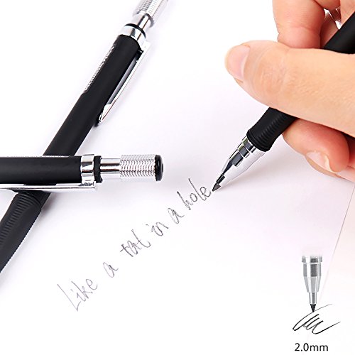 image for MyLifeUNIT 2.0mm Mechanical Pencil, 2mm Lead Pencil for Draft Drawing,