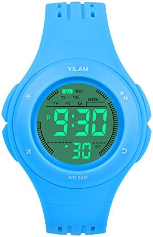 Kid Watch Sport Waterproof Multi Function Digital Wristwatch for Boy Girl Children Gift Outdoor Kids Digital Sport Watch with 7 Colorful LED Lights and Detachable Watchband