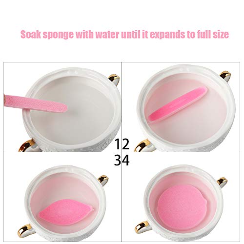Compressed Facial Sponges,Facial Cleansing Sponge,Beauty Makeup Round Facial Wash Pads Cosmetic Face Exfoliating for Women (60 Pcs, Pink)