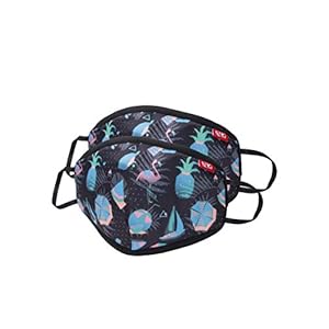 Wiki Champs Mask for Adults (Beach, Black, Large Size, Pack of 2)