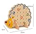 HLJgift Wooden Fruits and Vegetables Lacing & Stringing Beads Toys with Hedgehog Board for Above 3 Years Old Kids