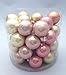 45 Pc Mini Pink Gold Beige Decorative Hanging Ornaments Indoors Glass Xmas Christmas Tree Decor Ball Bauble Party Home Holiday Decorations