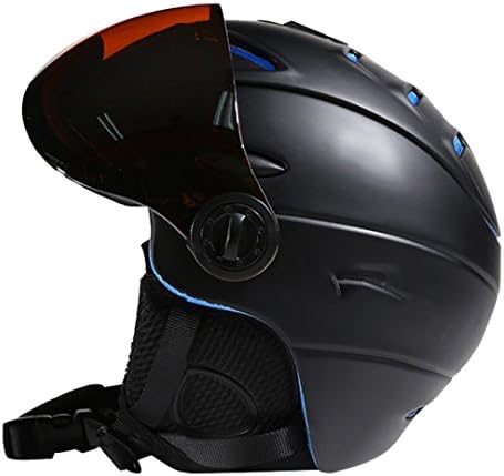 Kinnsemy Moon Ski Helmet Certification Goggles Skiing Helmet Snowboard Skateboard Helmet With Ski Glasses Goggles Black S