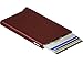 Secrid Card Protector in Bordeaux, Slim Credit Card Holder / wallet with RFID protection, with one click all 6 cards slide out gradually
